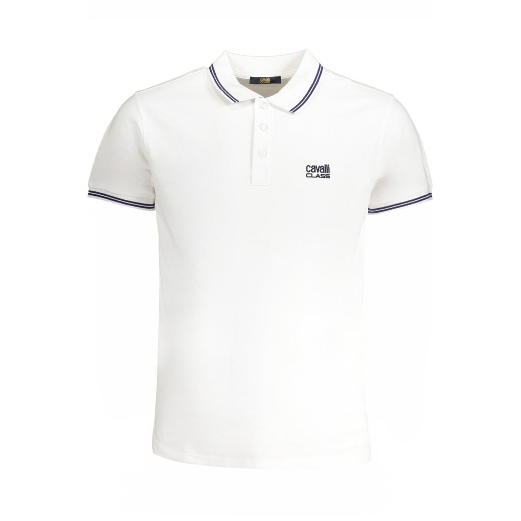 Tricou Polo Bărbați Cavalli Class Alb