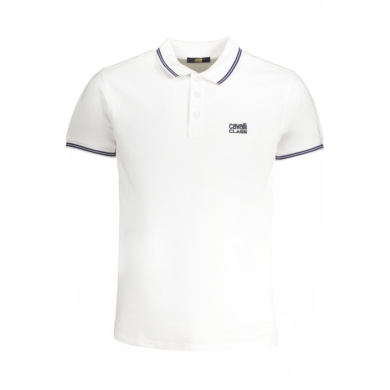 Tricou Polo Bărbați Cavalli Class Alb